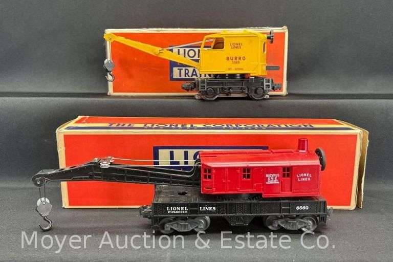 (2) Lionel Operating Cranes, No. 3360 and 6560-25, with Original Boxes image