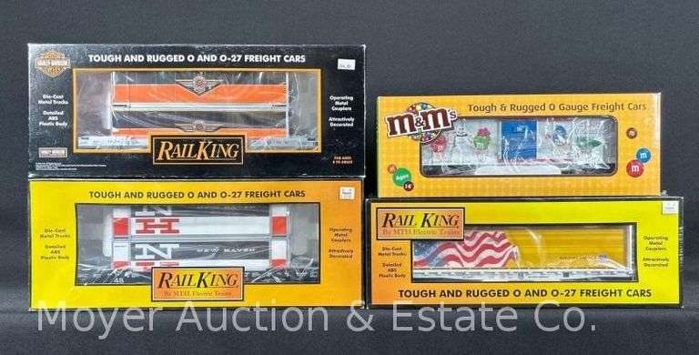 (4) RailKing Freight Cars, No. 76615, 76396, 74541 and 76256, 2 Sealed in Plastic image