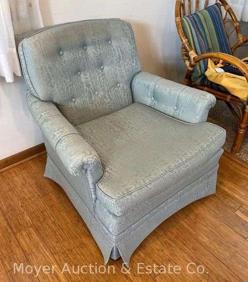 Blue Upholstered Side Chair, 32"w image