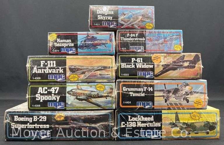 (9) MPC Plastic Model Kits, Sealed in Plastic, 1/72 Scale