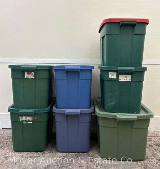 (7) Rubbermaid Roughneck Plastic Storage Totes image