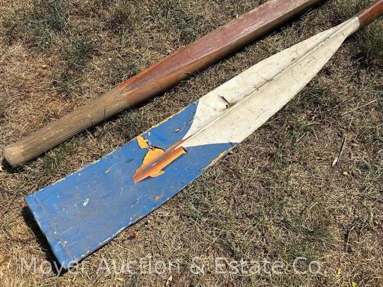 Antique Wood Boat Oar, 2 Pieces, 54" and 62" Long