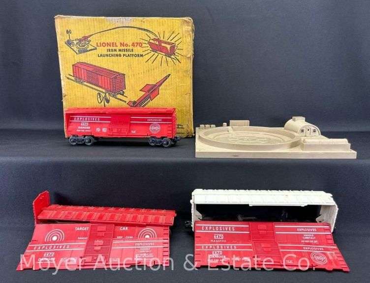 Group of Lionel Exploding Cars, with Missile Launching Platform Base and Original Box image