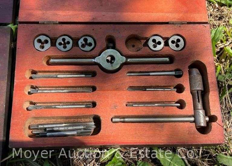 (2) Vintage Tap and Die Sets with Wooden Cases