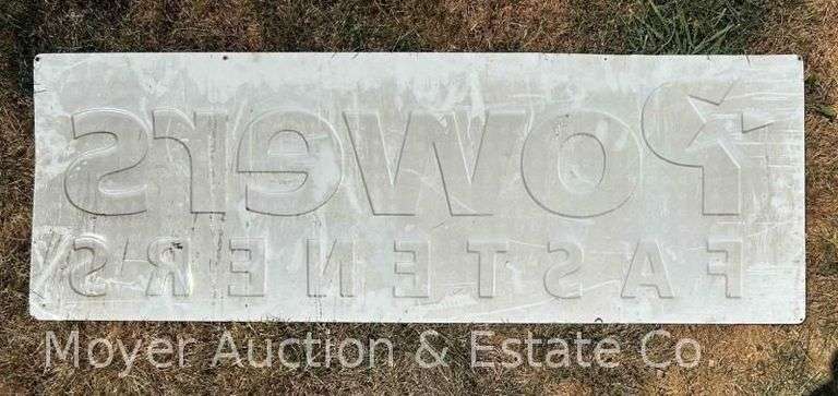 Powers Fasteners Metal Sign, Single Sided, 17"x48"