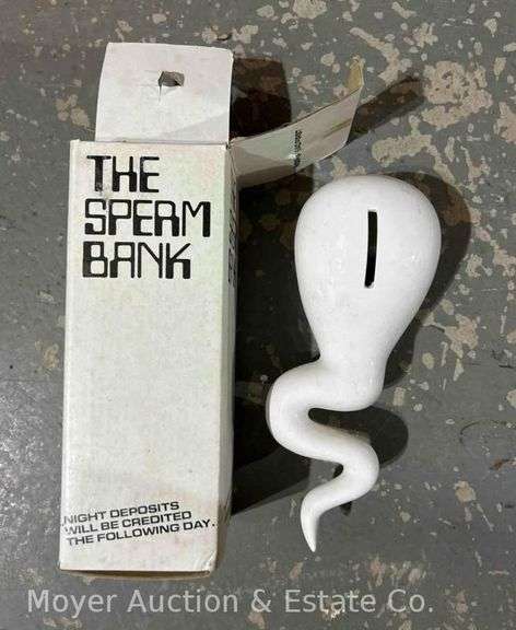 (8) Vintage Sperm Coin Banks, with Original Boxes image