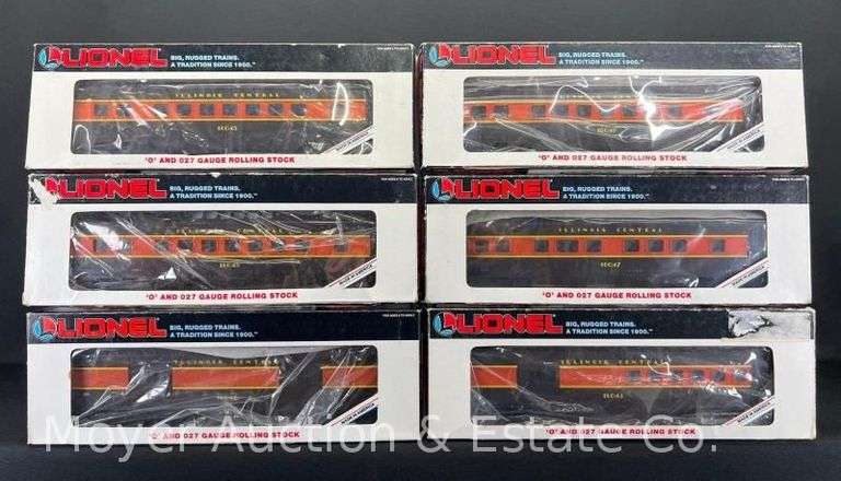 (6) Lionel Illinois Central Passenger Cars, with Original Boxes image