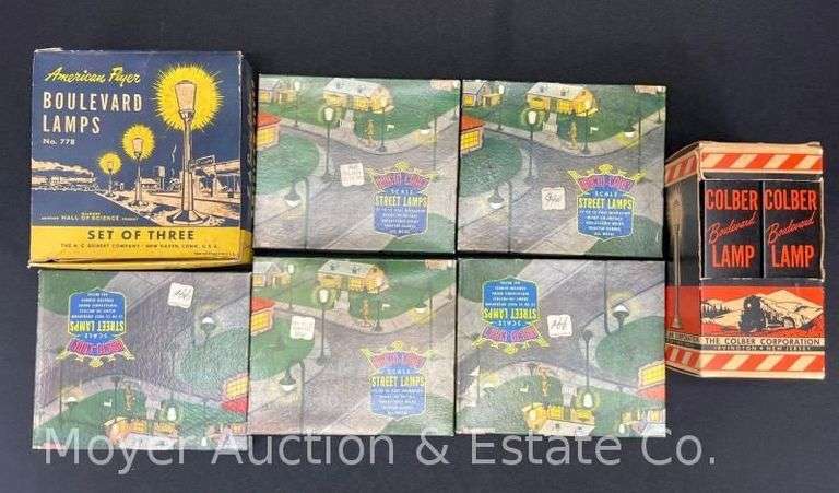 Group of Street Lamps in Original Boxes, American Flyer and Others image