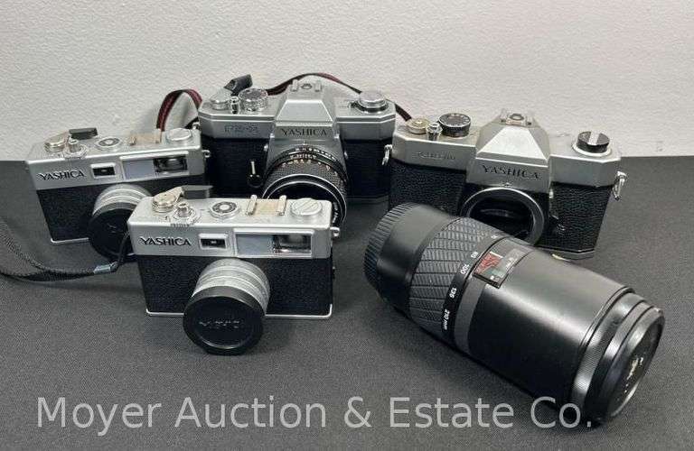 (4) Yashica Film Camera with Addt. 70-210mm f4.5 Lens image