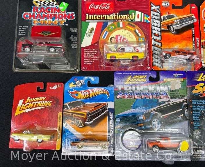 Group of Matchbox, Johnny Lightning and Other Model Cars, On Original Cards