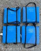 Group of Fishing: 2 Nets, 2 Tackle Boxes, Fishing Pole, & 4 Throwable Type IV Floatation Cushions