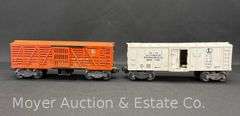 Lionel No. 3472 Operating Milk Car and No. 3656 Operating Cattle Car