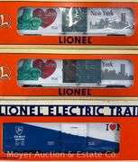 (3) Lionel "I Love New York" Boxcars, 9475 and (2)19949, with Original Boxes