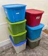 (7) Asst. Plastic Storage Totes with Lids