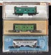 (11) Asst. Con-Cor, Bachmann and Life-Like N Scale Freight Cars, with Plastic Cases