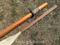 Antique Wood Boat Oar, 2 Pieces, 54" and 62" Long