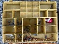 Group of Fishing: 2 Nets, 2 Tackle Boxes, Fishing Pole, & 4 Throwable Type IV Floatation Cushions