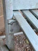 Blue Wooden Folding Chair and Vintage Metal Clam Steamer