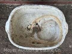 Cast Iron Pot/Basin with Porcelain Coating, on 4 Legs, 20"w