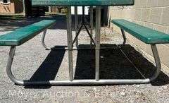 Lifetime Green Poly Folding Picnic Table, Good Condition