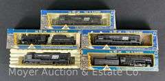 (2) AHM HO Scale Steam Locomotives and Tenders, with AHM HO Scale Diesel ABA Locomotives