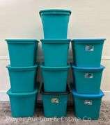 (10) Sterilite 18 Gallon Storage Totes with Lids