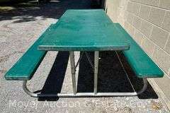 Lifetime Green Poly Folding Picnic Table, Good Condition
