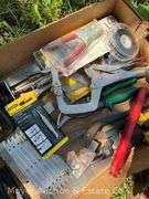 Group of Asst. Hand Tools, Drill Bits, Bottle Jack, Tin Snips, Etc.