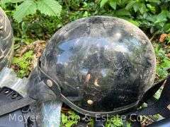 (4) Motorcycle Helmets and Allen Bike Rack