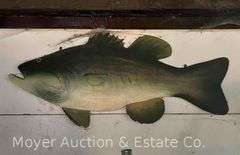 Hand-painted Wood Fish Sign, 48”w