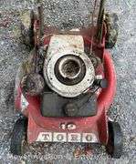 Vintage Toro '19' Push Lawn Mower, Electric Start, Engine Complete and Turns Over, 1960's Era