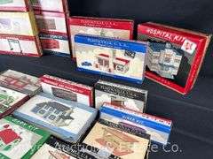 Group of Scale Plasticville Buildings in Original Boxes