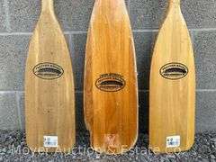 3 Feather Brand Wooden Canoe Paddles, 47" and 53" Long