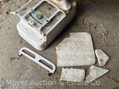 Barnes Produce Scale, White Porcelain, Broken Scale Bed, HEAVY, Must Bring Help to Load/Remove