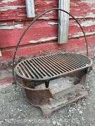 Cast Iron Grill/Hibachi, Antique, Rusty, 18"w