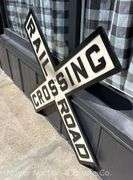 Original Cast Iron "Railroad Crossing" Sign, Good Condition, Repainted, HEAVY