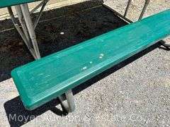 Lifetime Green Poly Folding Picnic Table, Good Condition