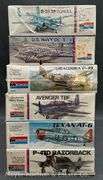 (6) Monogram Plastic Plane Model Kits, All Sealed in Plastic, 1/48 Scale and Unmarked