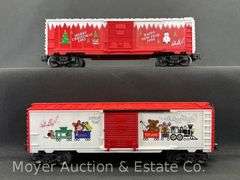 Lionel 1993 and 1994 Christmas Boxcars, No. 19921 and 19928, with Original Boxes