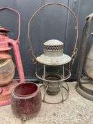 3 Barn Lanterns and Railroad Lantern