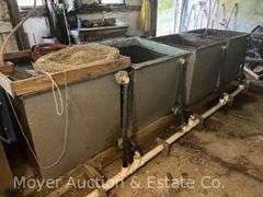 (4) Steel Fiberglass Lined Tanks, 34”x34”x30”h Overall, 30”x30”x30” Inside Dimensions