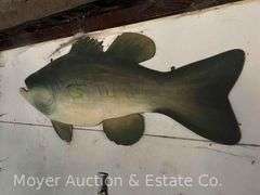 Hand-painted Wood Fish Sign, 48”w