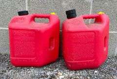 (2) 2gal. Blitz Red Poly Cans with Yellow Extension Cord