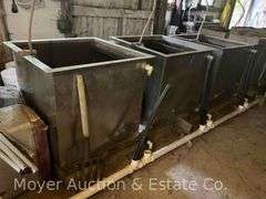 (3) Stainless Steel Tanks, 34”x34”x30”h Overall, 30”x30”x30” Inside Dimensions