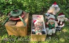 Group of Asst. Christmas Decorations, Ornaments, Figures, Christmas Tree Stand, Etc.