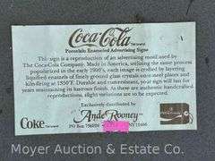 Reproduction Drink Coca-Cola Sign, Enameled Metal, 6"x18"