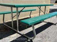 Lifetime Green Poly Folding Picnic Table, Good Condition
