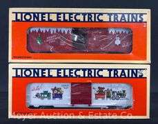 Lionel 1993 and 1994 Christmas Boxcars, No. 19921 and 19928, with Original Boxes