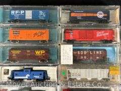 (12) Asst. Atlas N Scale Freight Cars, with Plastic Cases
