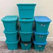 (10) Sterilite 18 Gallon Storage Totes with Lids